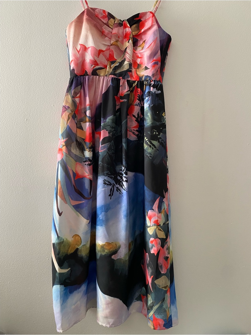Anthropology Corey Lynn Calter Satin Dress in Blush, Navy & Black